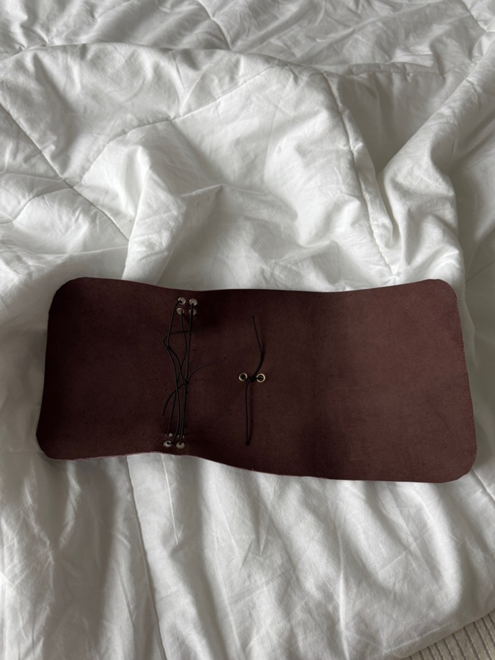 Brown Leather Journal Cover with Charms A6 - Picture 3 of 5